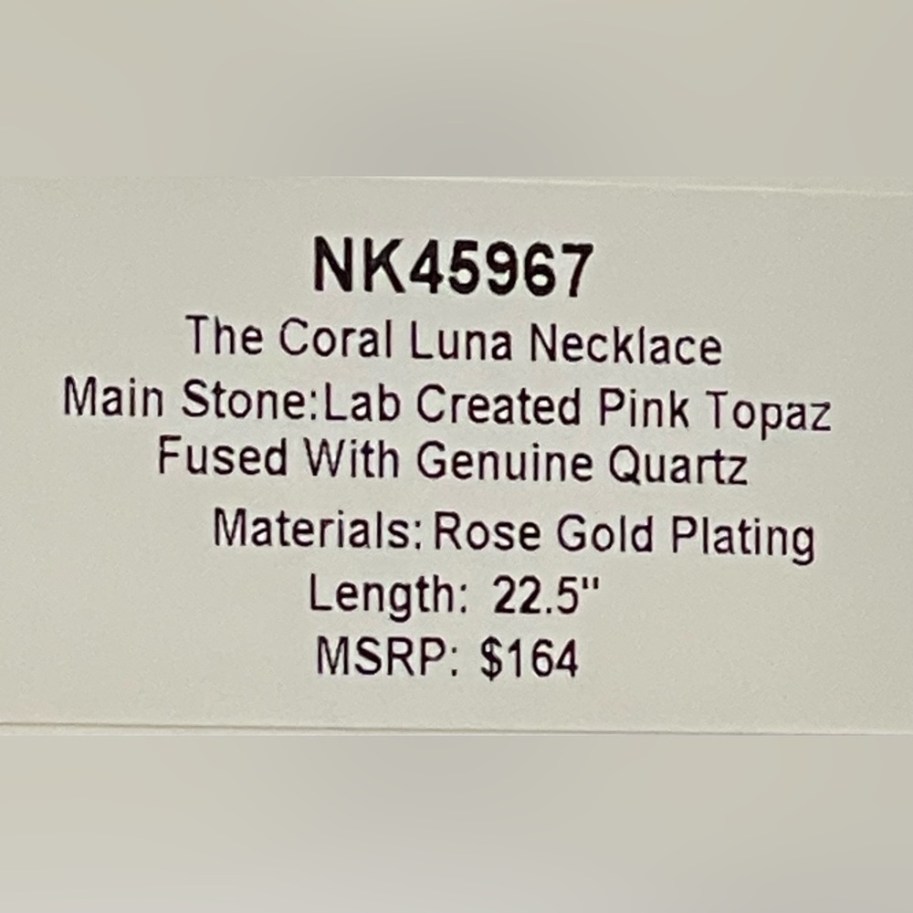 🆕 BOMB PARTY - Resort Wear - The Coral Luna Necklace - Pink Topaz - Rose Gold - Picture 7 of 8